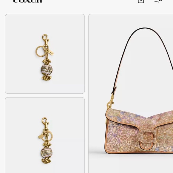 Coach Candy Bag Charm w/ Rainbow Pave Crystals - Picture 3 of 3
